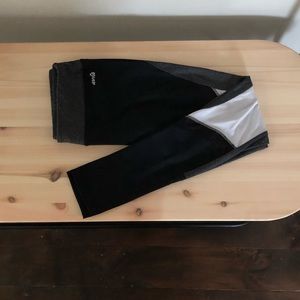 Black/White/Grey Color Blocked Yoga Pants